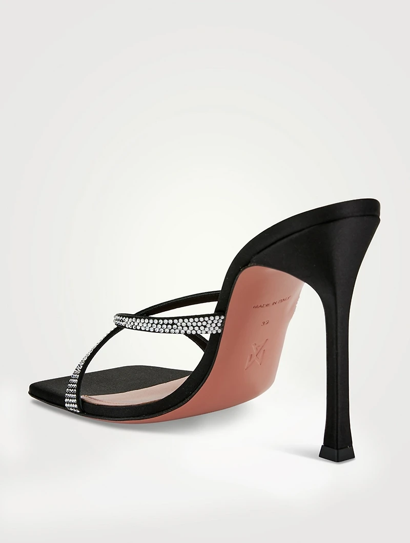 Adriana Crystal Satin Mules