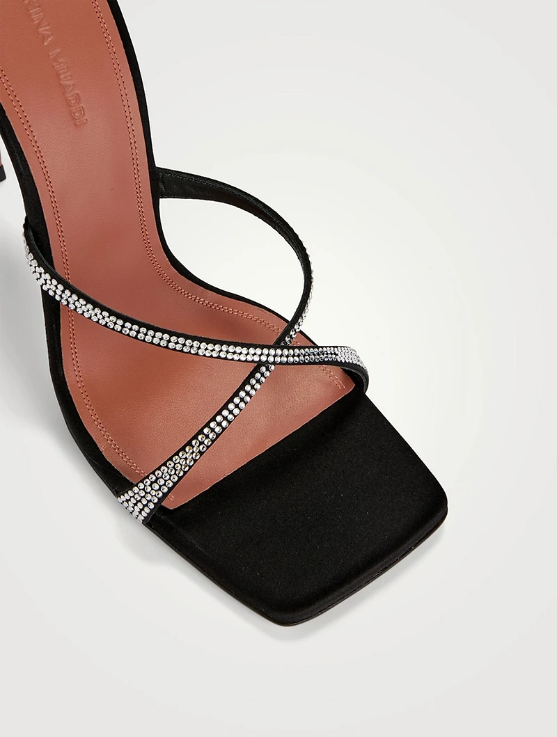 Adriana Crystal Satin Mules