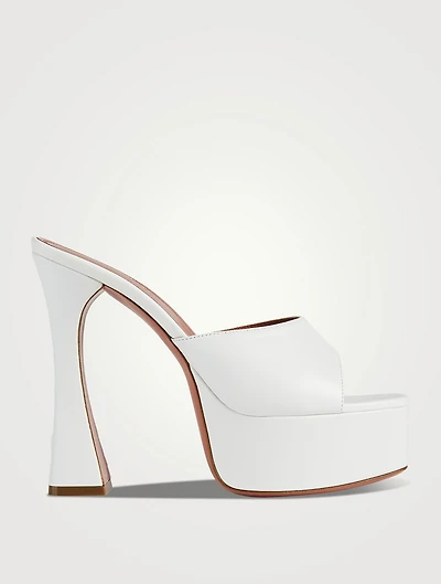 Dalida Leather Platform Mules