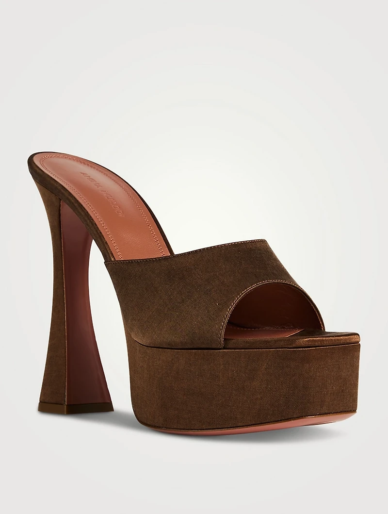 Dalida Velvet Platform Mules