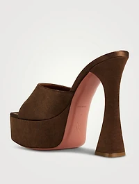 Dalida Velvet Platform Mules