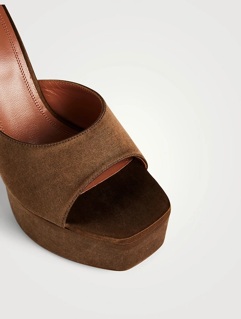 Dalida Velvet Platform Mules