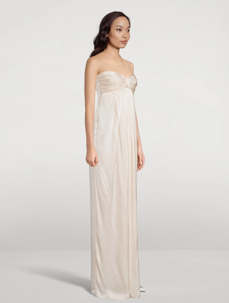 La Lune Strapless Satin Gown