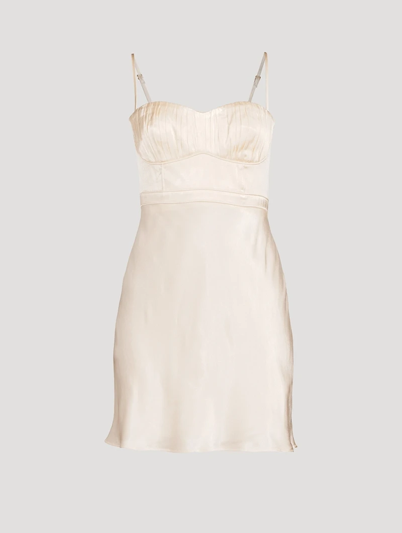 La Lune Bustier Satin Mini Dress