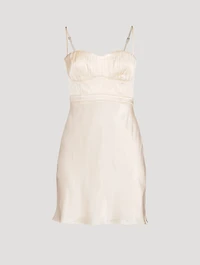 La Lune Bustier Satin Mini Dress