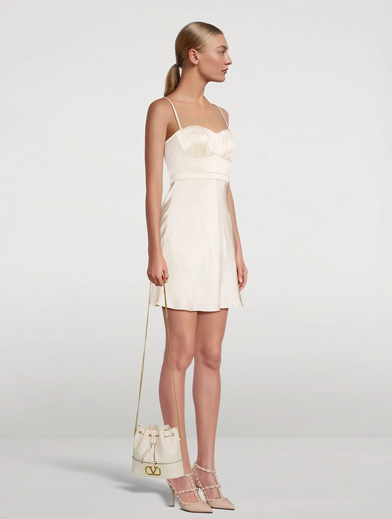 La Lune Bustier Satin Mini Dress
