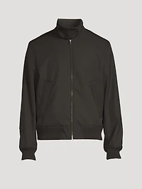 Wool-Blend Twill Bomber Jacket