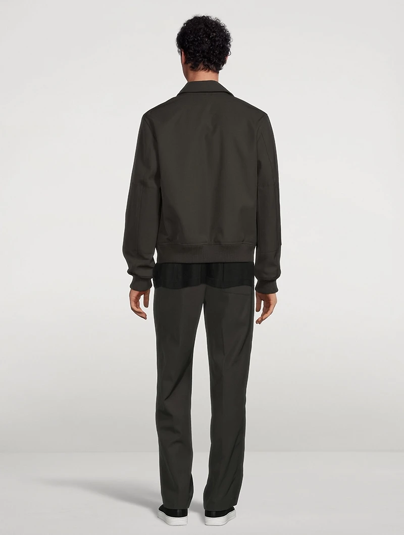 Wool-Blend Twill Bomber Jacket