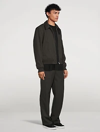 Wool-Blend Twill Bomber Jacket