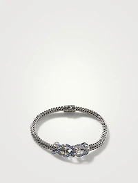 Sterling Silver And Blue Sapphire Classic Chain Asli Bracelet