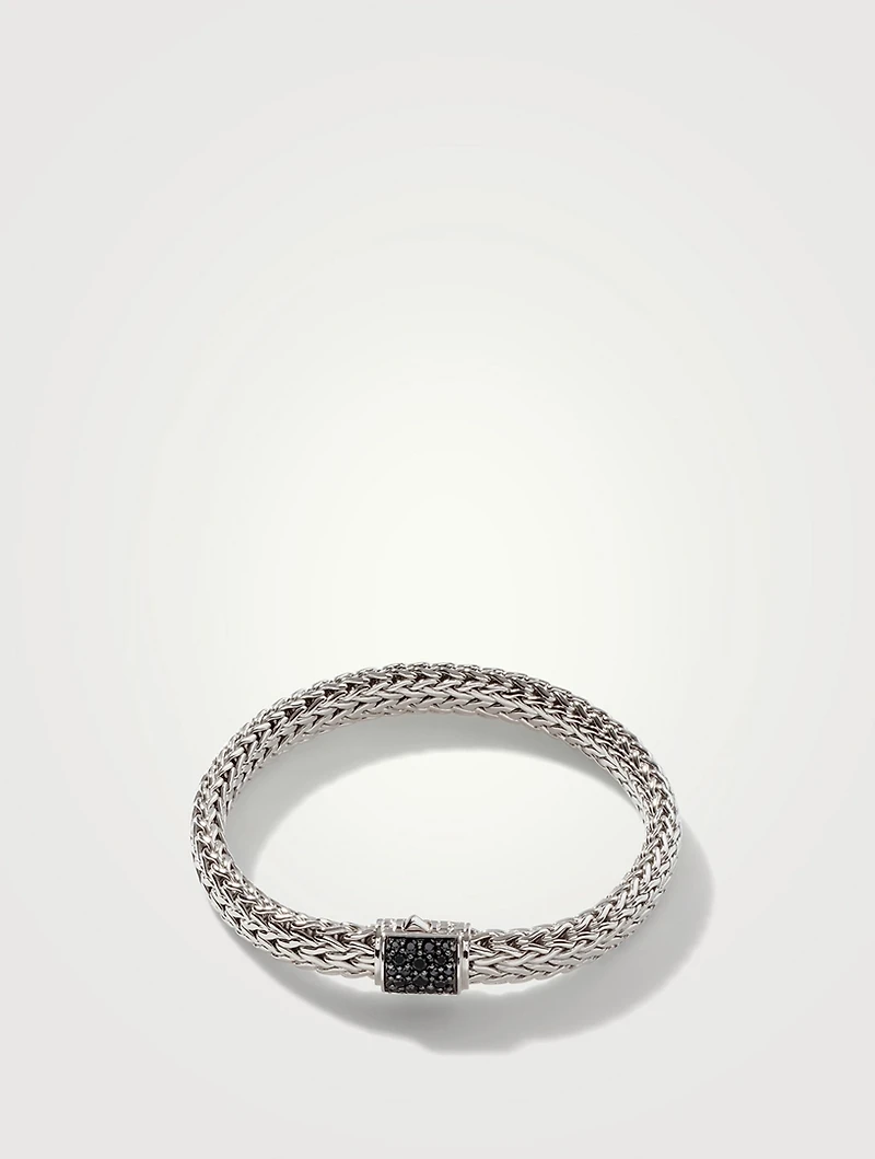 Classic Chain Bracelet with Pavé Black Sapphire