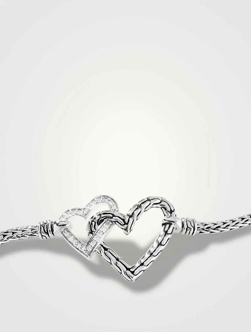 Manah White Diamond Interlocking Station Bracelet