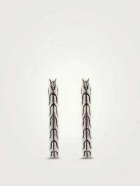 Carved Chain Small Oval Hoop Earrings