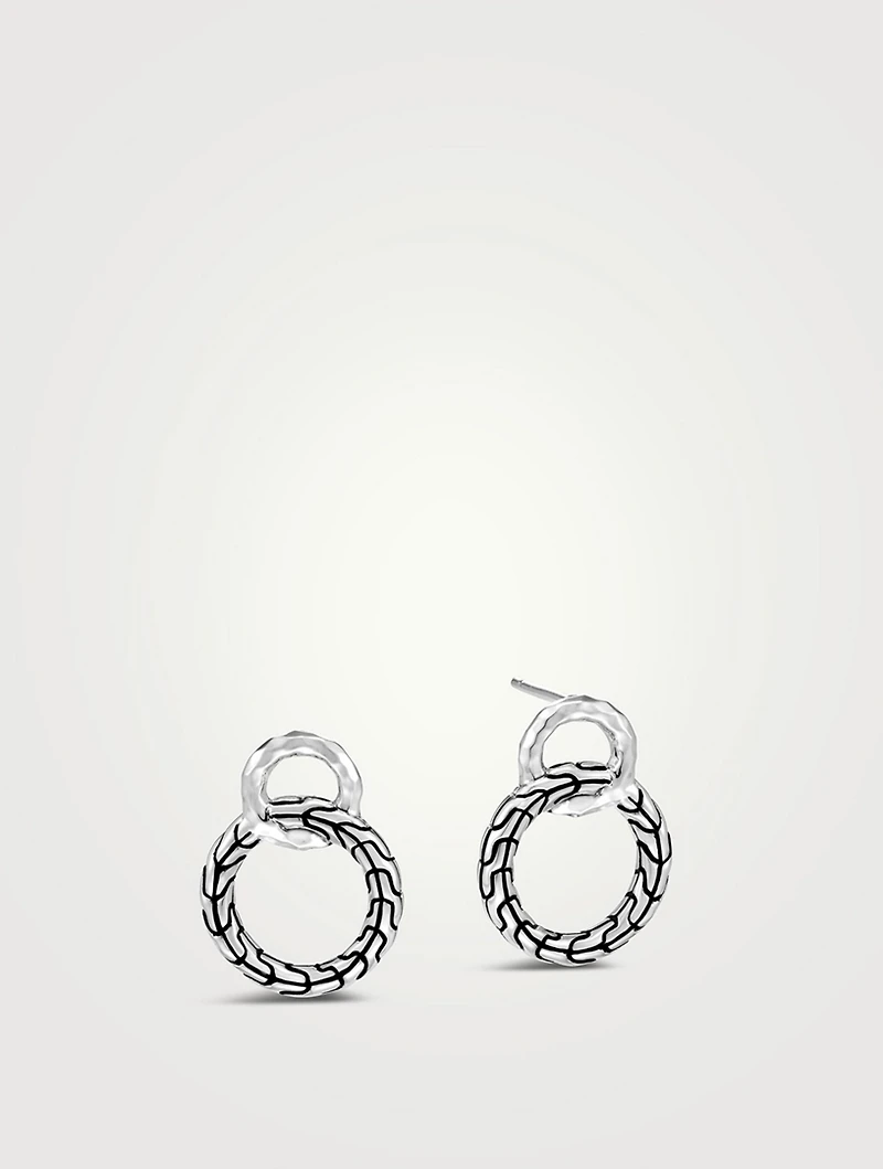 Carved Chain Interlocking Stud Earrings