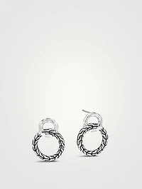 Carved Chain Interlocking Stud Earrings