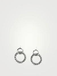Carved Chain Interlocking Stud Earrings