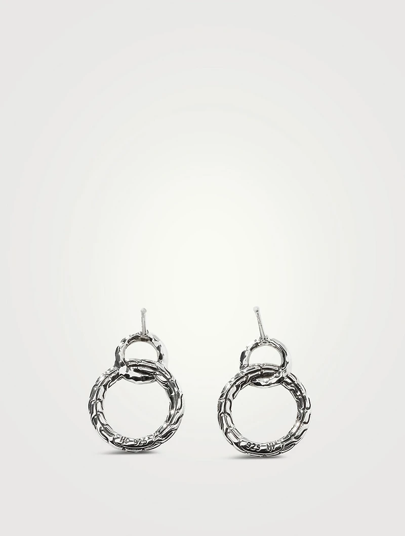Carved Chain Interlocking Stud Earrings