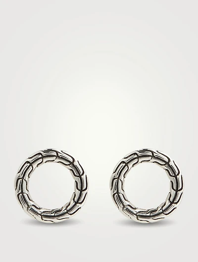 Carved Chain Stud Earrings