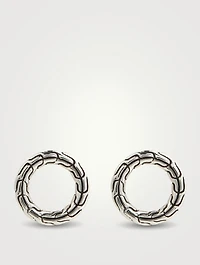Carved Chain Stud Earrings