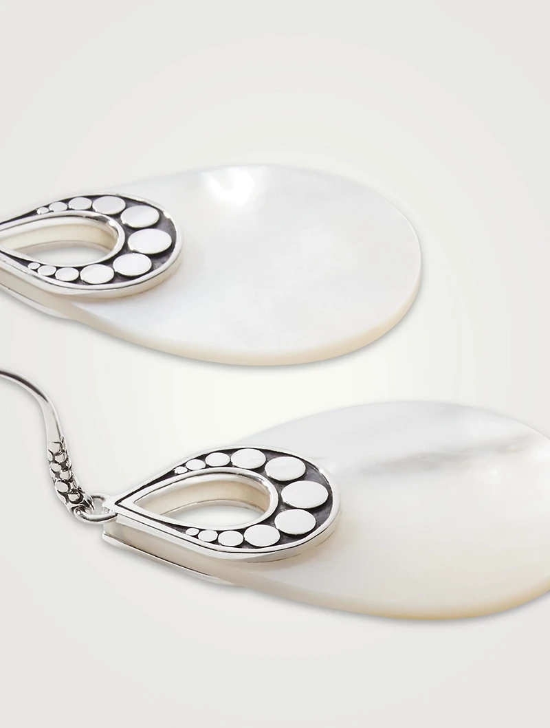 Mother Of Pearl Dot Teardrop Earrings