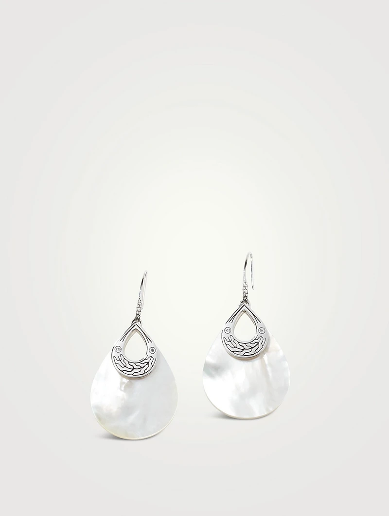Mother Of Pearl Dot Teardrop Earrings