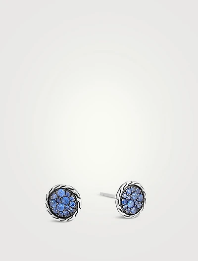 Carved Chain Stud Earrings