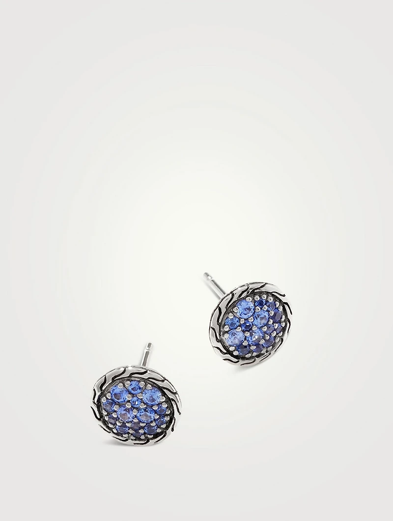 Carved Chain Stud Earrings