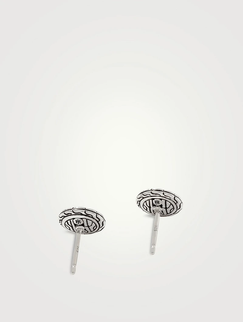 Carved Chain Stud Earrings