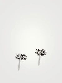Carved Chain Stud Earrings