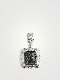 Classic Chain Silver Pendant With Black Sapphire