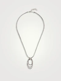 Classic Chain Link Drop Pendant Necklace