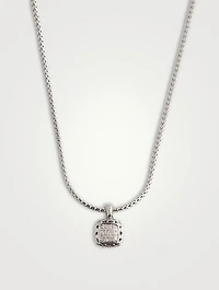 Classic Chain Silver Enhancer Necklace With Pavé Diamonds