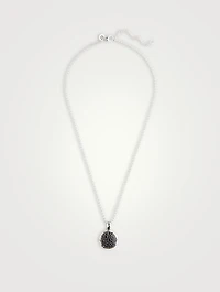 Sterling Silver And Black Sapphire Bamboo Pendant Necklace