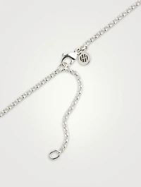 Sterling Silver And Black Sapphire Bamboo Pendant Necklace