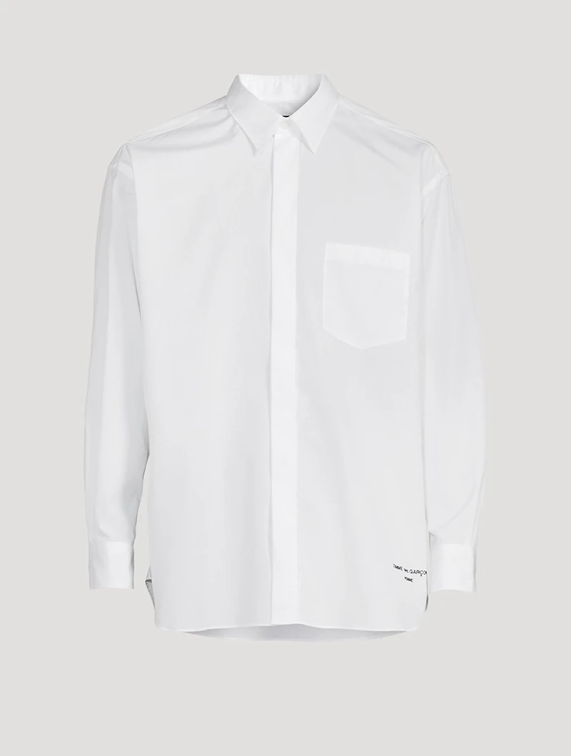 Cotton Shirt With Logo Embroidery