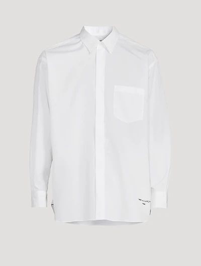 Cotton Shirt With Logo Embroidery