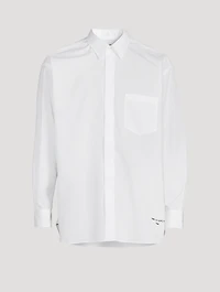 Cotton Shirt With Logo Embroidery