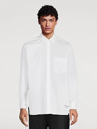 Cotton Shirt With Logo Embroidery