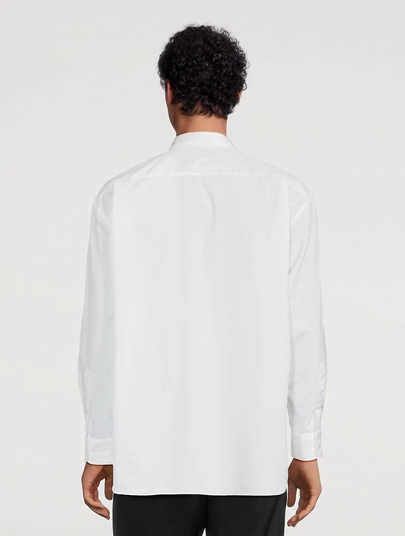 Cotton Shirt With Logo Embroidery