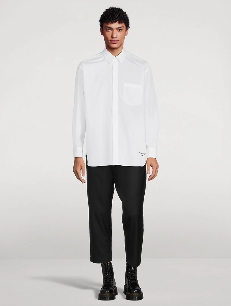 Cotton Shirt With Logo Embroidery