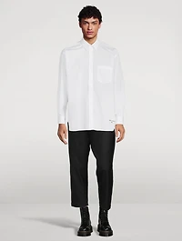 Cotton Shirt With Logo Embroidery