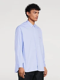 Cotton Shirt With Logo Embroidery