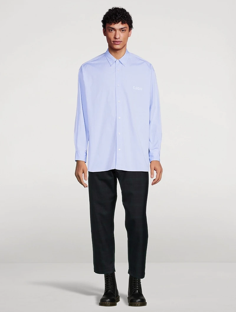 Cotton Shirt With Logo Embroidery