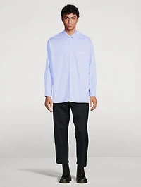 Cotton Shirt With Logo Embroidery