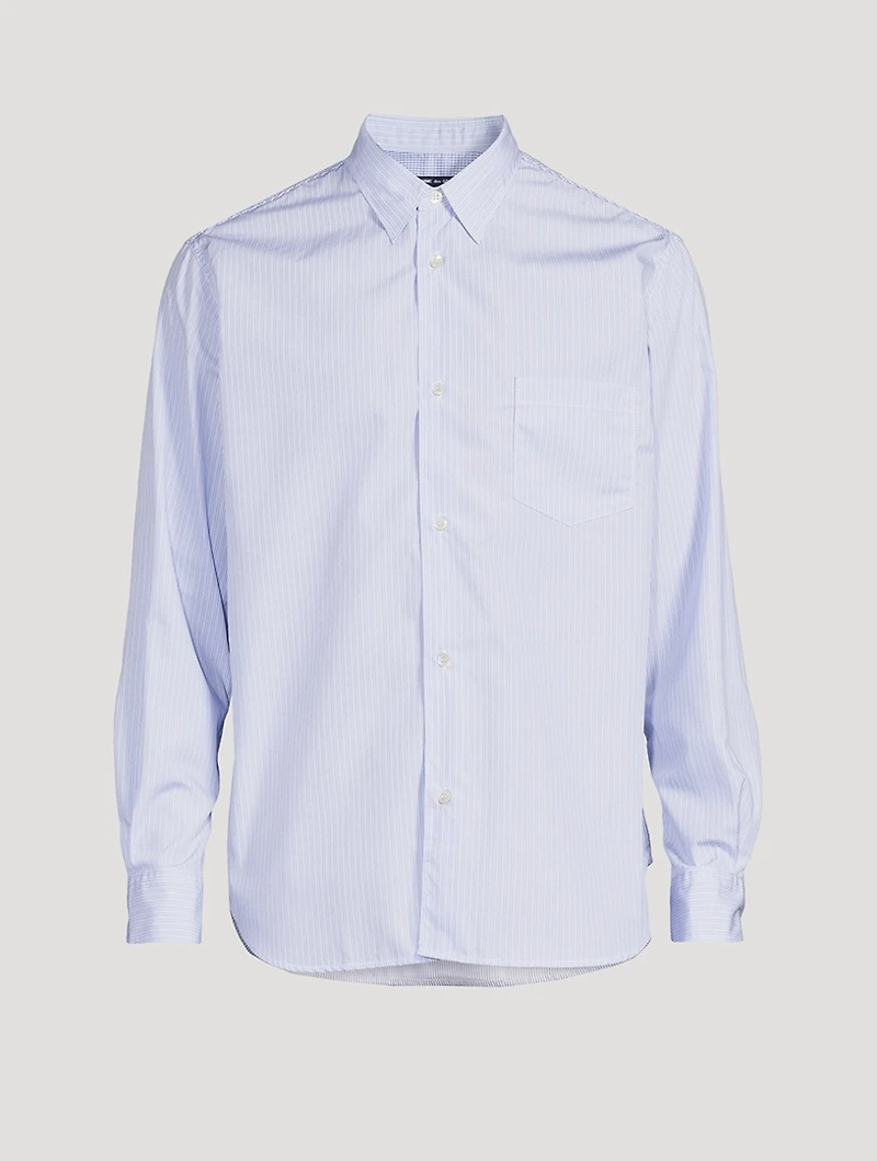 Striped Cotton Shirt With Logo
