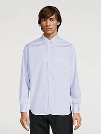 Striped Cotton Shirt With Logo