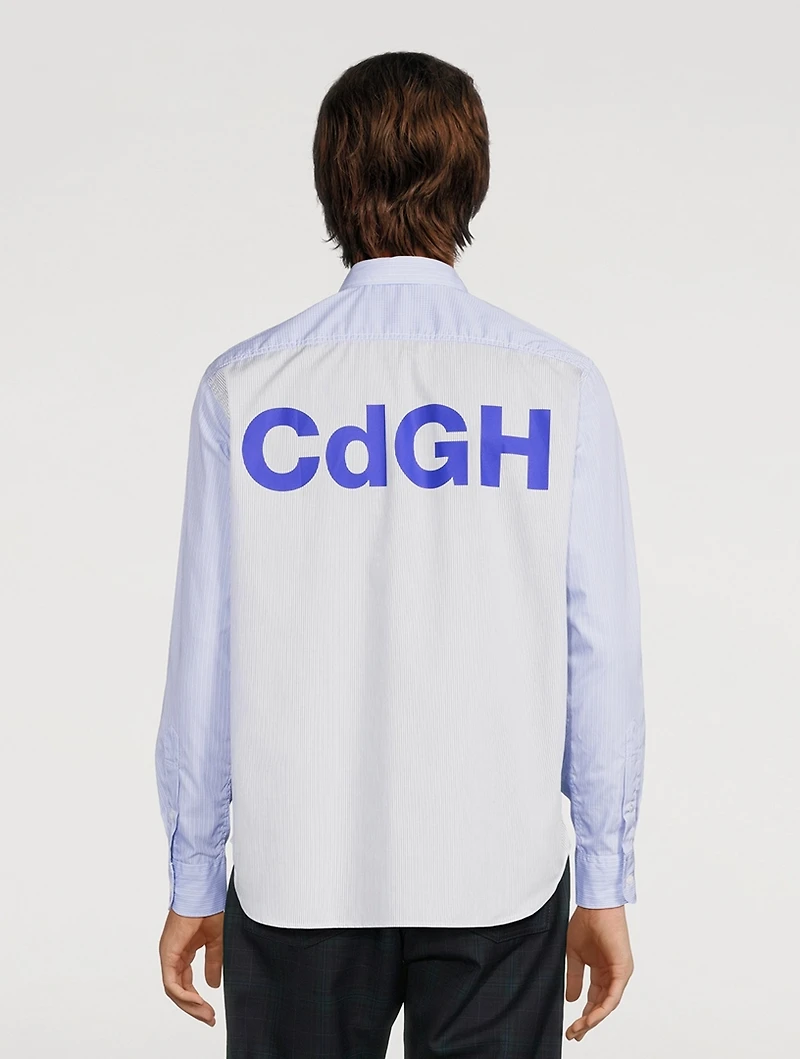 Striped Cotton Shirt With Logo