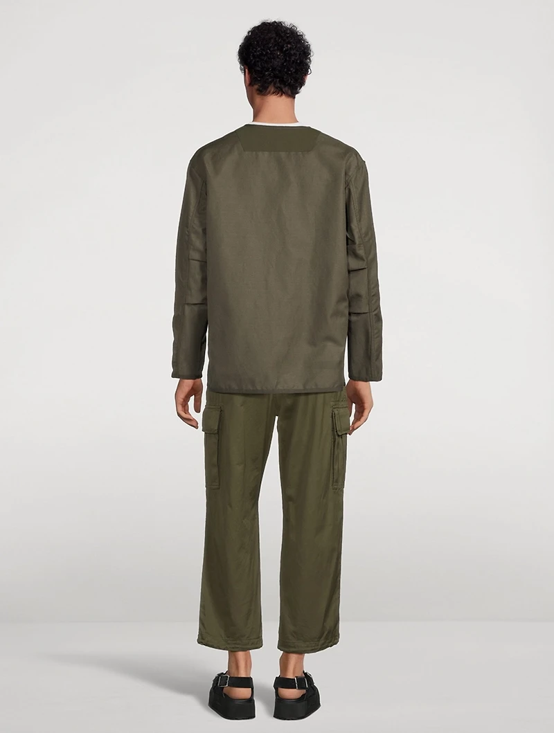 Collarless Zip Jacket