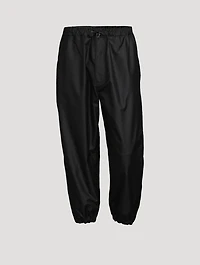 Coated Drawstring Relaxed Pants