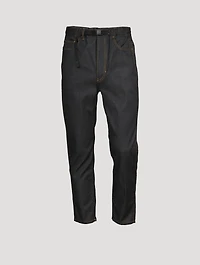 Cotton-Blend Slim-Fit Jeans With Belt
